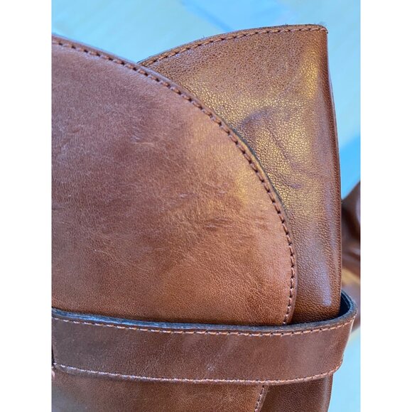 Artisan Leather Riding Boots – Brown Tall Buckle Zip Boot 8N - Picture 8 of 8